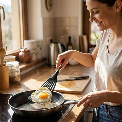 Slotted Egg Turner, Flexible, Heat-Resistant for Nonstick Cooking