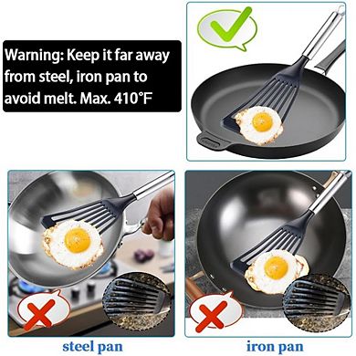 Slotted Egg Turner, Flexible, Heat-Resistant for Nonstick Cooking