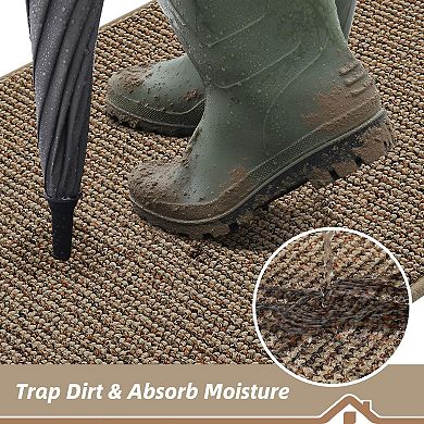 Dirt Trapper Non-Slip Washable Doormat Absorbent Low Profile Floor Mat