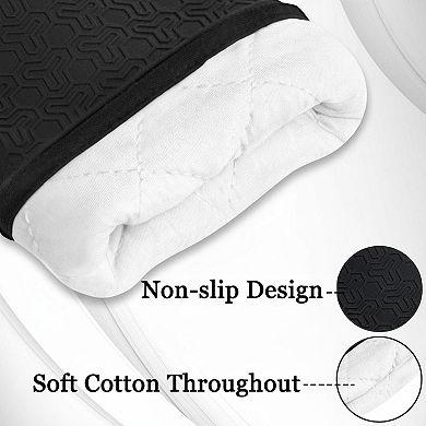 8pcs Oven Mitts Pot Holders Set 480°F Heat Resistant Extra Long Silicone Non-Slip Cotton Lining