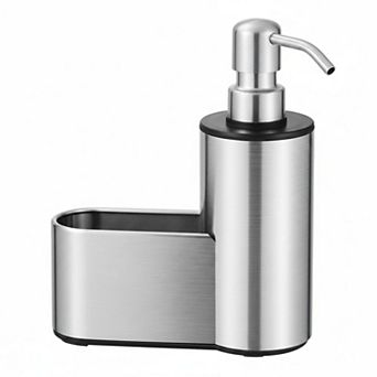 Stainless Steel Soap Dispenser with Sponge Holder 12 Oz Kitchen Bathroom Organizer