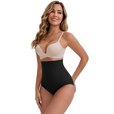 3 Packs Women's High-Waisted Hip Lifting Briefs Postpartum Tummy Control Breathable Control Panties