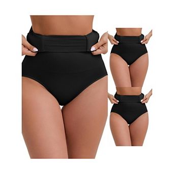 3 Packs Women's High-Waisted Hip Lifting Briefs Postpartum Tummy Control Breathable Control Panties