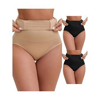 3 Packs Women's High-Waisted Hip Lifting Briefs Postpartum Tummy Control Breathable Control Panties