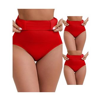 3 Packs Women's High-Waisted Hip Lifting Briefs Postpartum Tummy Control Breathable Control Panties