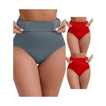 3 Packs Women's High-Waisted Hip Lifting Briefs Postpartum Tummy Control Breathable Control Panties