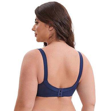 3 Packs Women's V-Neck Full Cup Wireless Adjustable Straps Bralette Lace Back Double Breasted Bras