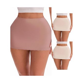 3 Packs Women's Tummy Control Boyshorts Mid-Waisted Hip Lifting Lightweight Seamless Slip Shorts