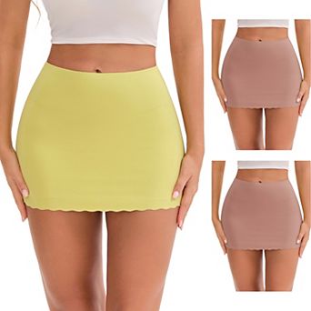 3 Packs Women's Tummy Control Boyshorts Mid-Waisted Hip Lifting Lightweight Seamless Slip Shorts