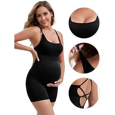 3 Packs Women's Push Up Tummy Control Hip-Lifting Shapewear U-Neck Cross Back Maternity Bodysuits