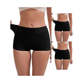 3 Packs Women's Slimming Waist Hip-Lifter Shaping Shorts Anti Chafing Control Panties Under Dress