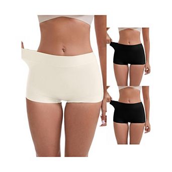 3 Packs Women's Slimming Waist Hip-Lifter Shaping Shorts Anti Chafing Control Panties Under Dress
