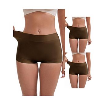 3 Packs Women's Slimming Waist Hip-Lifter Shaping Shorts Anti Chafing Control Panties Under Dress