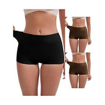 3 Packs Women's Slimming Waist Hip-Lifter Shaping Shorts Anti Chafing Control Panties Under Dress