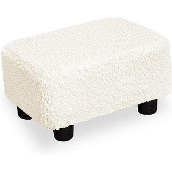 Small Foot Stool Ottoman, Padded Footrest with Legs, Multi-Use