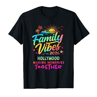 Family Vibes 2026 Hollywood Making Memories Together Women T Shirt Family Vacation Graphic Tee