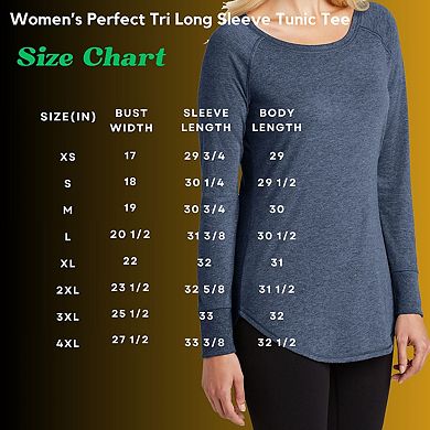 Women's Perfect Tri Comfortable Long Sleeve Tunic T-shirt for Everyday Wear