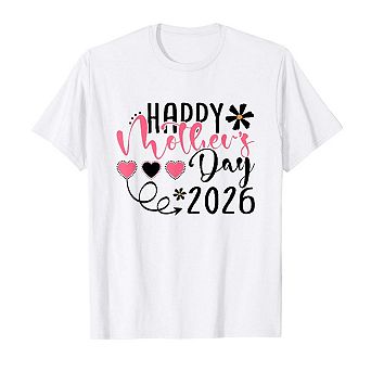 Mother Day 2026 Women Mom Grandma Celebration Floral Gift Cotton Graphic Casual Tee Shirt