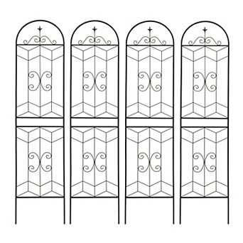 Loheer 4 Pack Metal Garden Trellis for Climbing Plants Outdoor Flower Support