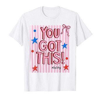 Test Day Motivation Teacher You Got This Exam Support School Cotton Graphic Casual Tee
