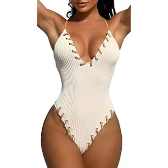 Criss Cross High Cut Bathing Suit