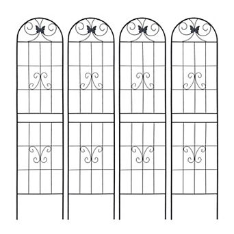 Loheer 4 Pack Metal Garden Trellis for Climbing Plants Outdoor Flower Support