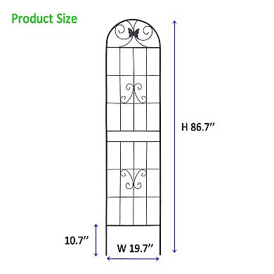 Loheer 4 Pack Metal Garden Trellis for Climbing Plants Outdoor Flower Support