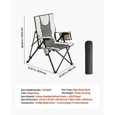 YIORTWO Folding Camping Chair with 3 Reclining Positions High Back