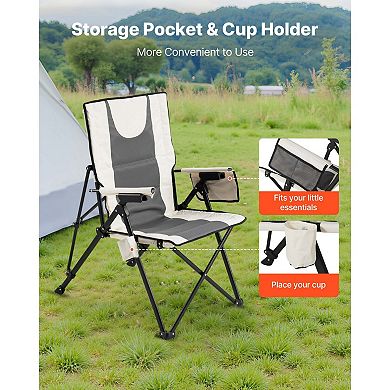 YIORTWO Folding Camping Chair with 3 Reclining Positions High Back