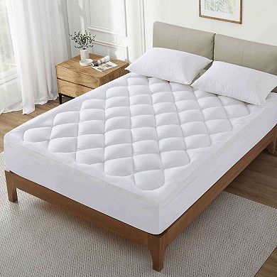 Peace Nest Diamond Quilted Ergonomic Mattress Pad Soft, Supportive, and Breathable