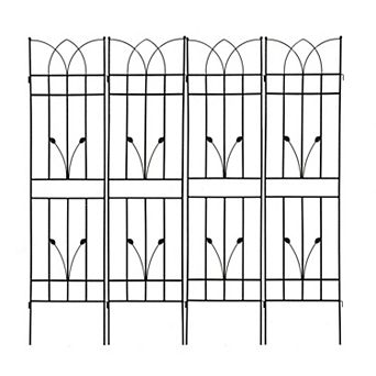 Loheer 4 Pack Metal Garden Trellis for Climbing Plants Outdoor Rustproof Flower Support