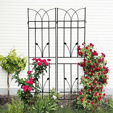 Loheer 4 Pack Metal Garden Trellis for Climbing Plants Outdoor Rustproof Flower Support