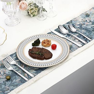 Stainless Steel Flatware Set for 4, 23-Piece Mirror Polished, Dishwasher Safe