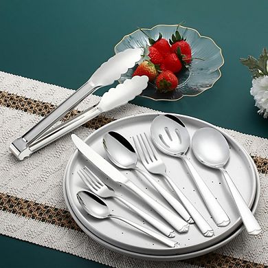 Stainless Steel Flatware Set for 4, 23-Piece Mirror Polished, Dishwasher Safe