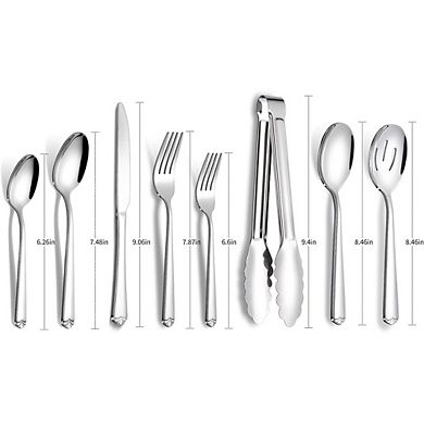 Stainless Steel Flatware Set for 4, 23-Piece Mirror Polished, Dishwasher Safe