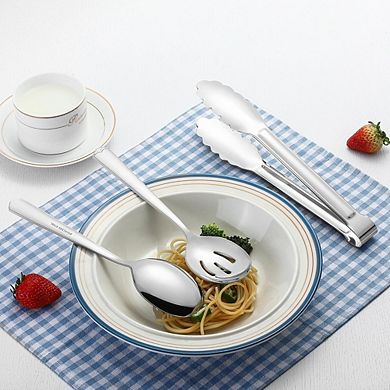 Stainless Steel Flatware Set for 4, 23-Piece Mirror Polished, Dishwasher Safe