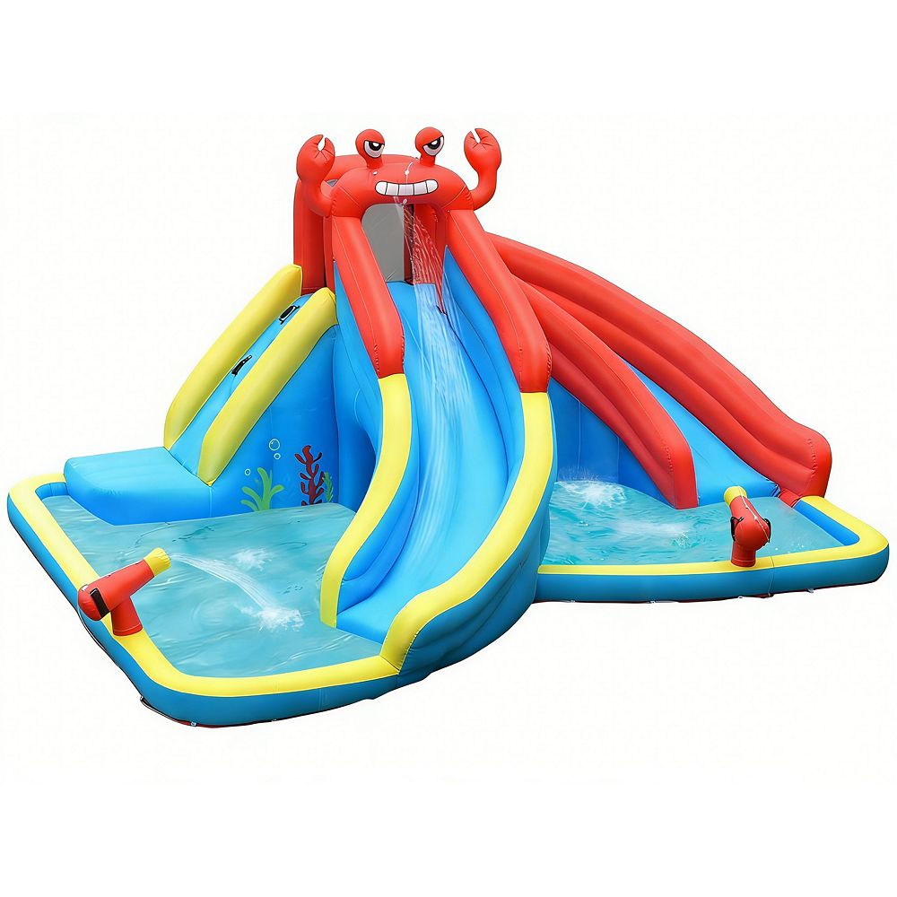 Inflatable Water Slide Bounce House With Double Slides And Pool