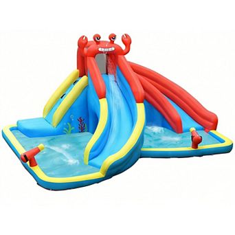 Inflatable Water Slide Bounce House With Double Slides And Pool