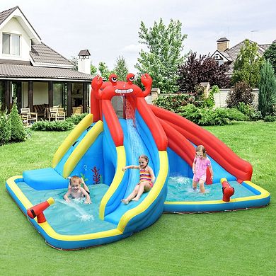 Inflatable Water Slide Bounce House With Double Slides And Pool