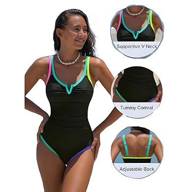 Retro Style One Piece Swimsuit