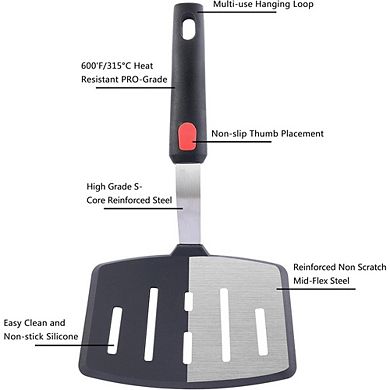 Silicone Wide Spatula, Heat-Resistant, Flexible for Nonstick Cooking