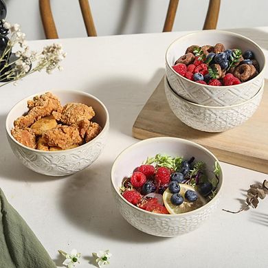 Soup & Cereal Bowls Set Durable Ceramic, Microwave & Dishwasher Safe