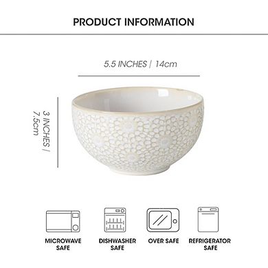 Soup & Cereal Bowls Set Durable Ceramic, Microwave & Dishwasher Safe