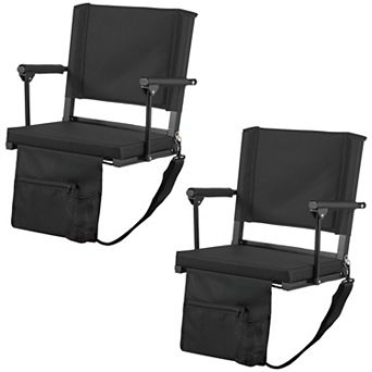 YIORTWO 2 Pack Stadium Seat Bleacher Chair with Armrests Cushion