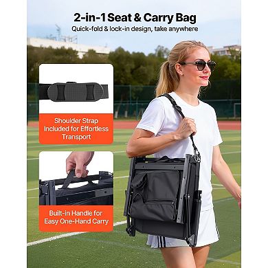 YIORTWO 2 Pack Stadium Seat Bleacher Chair with Armrests Cushion