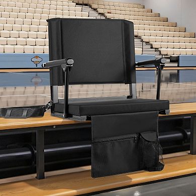 YIORTWO 2 Pack Stadium Seat Bleacher Chair with Armrests Cushion
