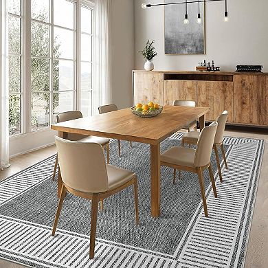 Washable Area Rugs Modern Print Distressed Rugs Soft LowPile with Rubber Backing