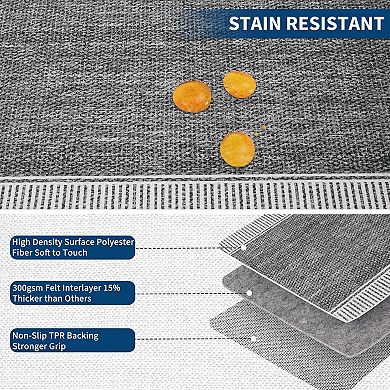 Washable Area Rugs Modern Print Distressed Rugs Soft LowPile with Rubber Backing
