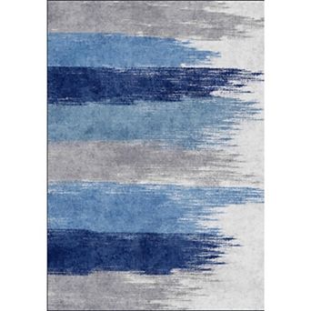 Washable Area Rugs Modern Print Distressed Rugs Soft LowPile with Rubber Backing