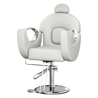 360° Swivel Barber Chair, Reclining Barber Salon Chair with Heavy Duty Hydraulic Pump